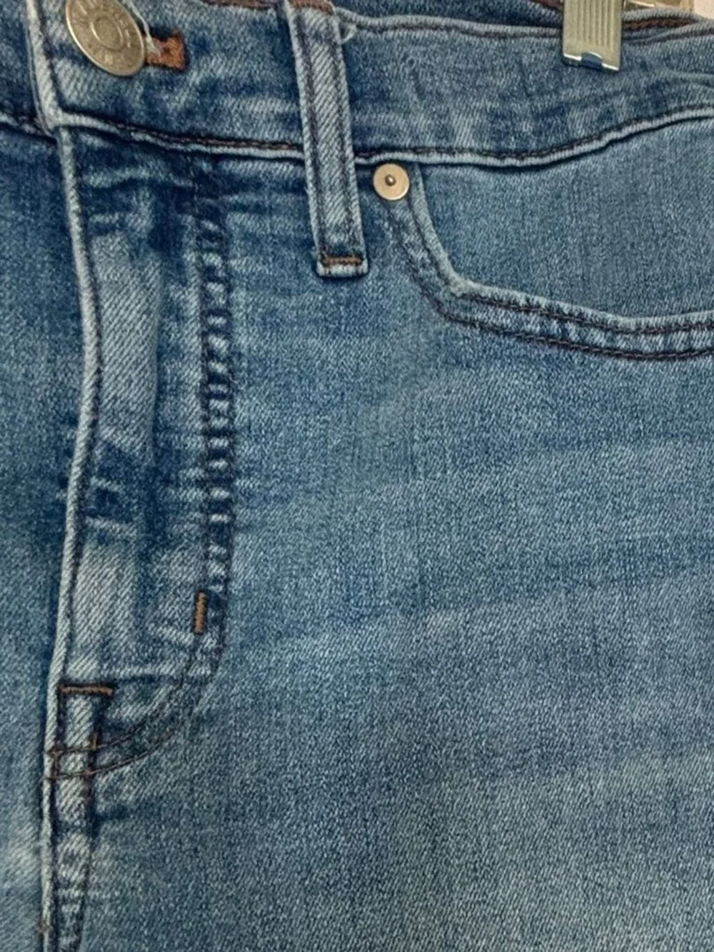 Madewell 10" High-Rise Skinny Jeans Sz 27 Raw-Hem Light Wash - Picture 6 of 10